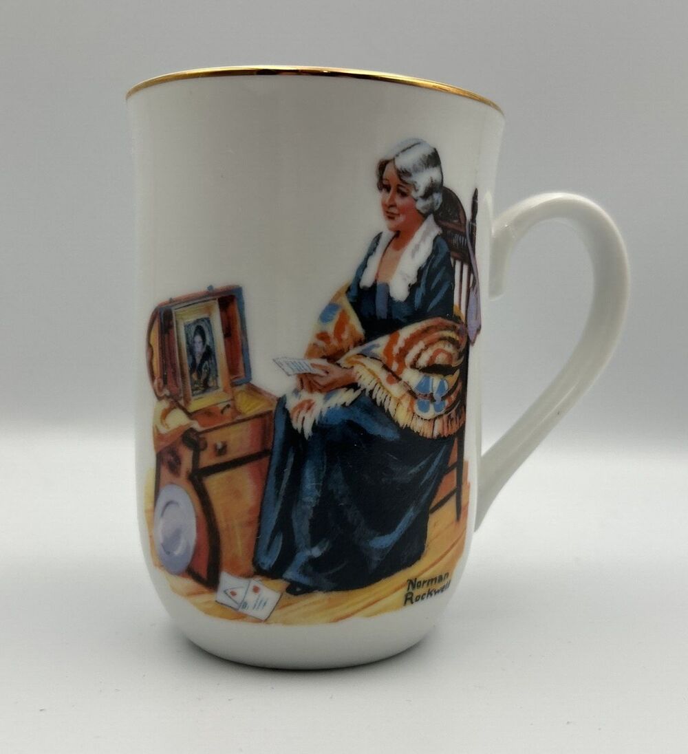 Norman Rockwell Museum Porcelain Coffee Mug/Cup Memories -Vintage - EUC